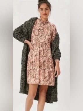 Anthropologie • Cadi Paisley Tiered MIDI Dress Size Large 100% Viscose